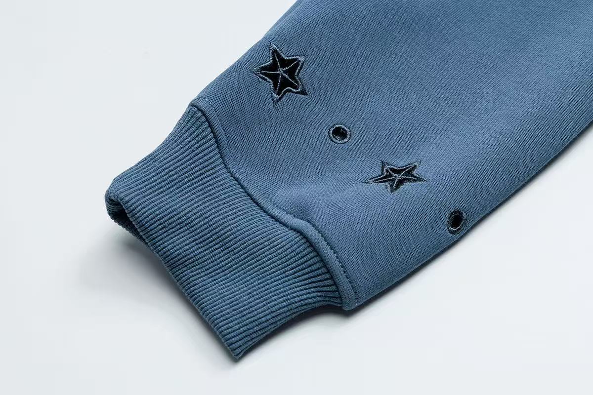 Omirad Star-Studded Graphic Pullover Hoodie
