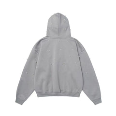 Omirad Rhinestone Script Pullover Hoodie