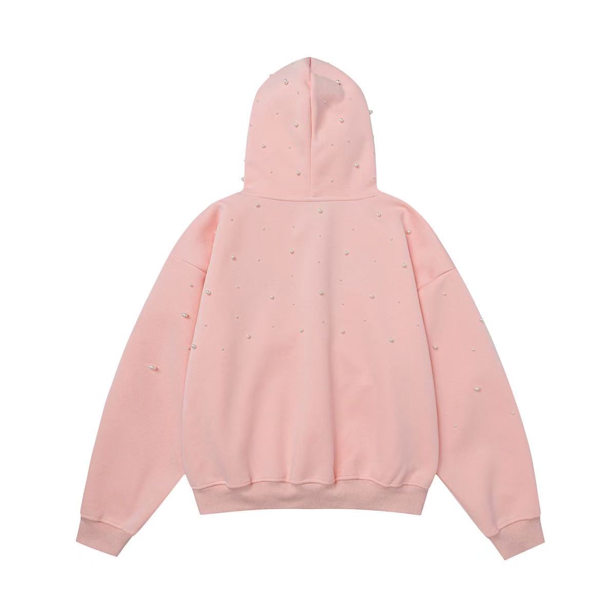 Omirad Rhinestone Script Pullover Hoodie