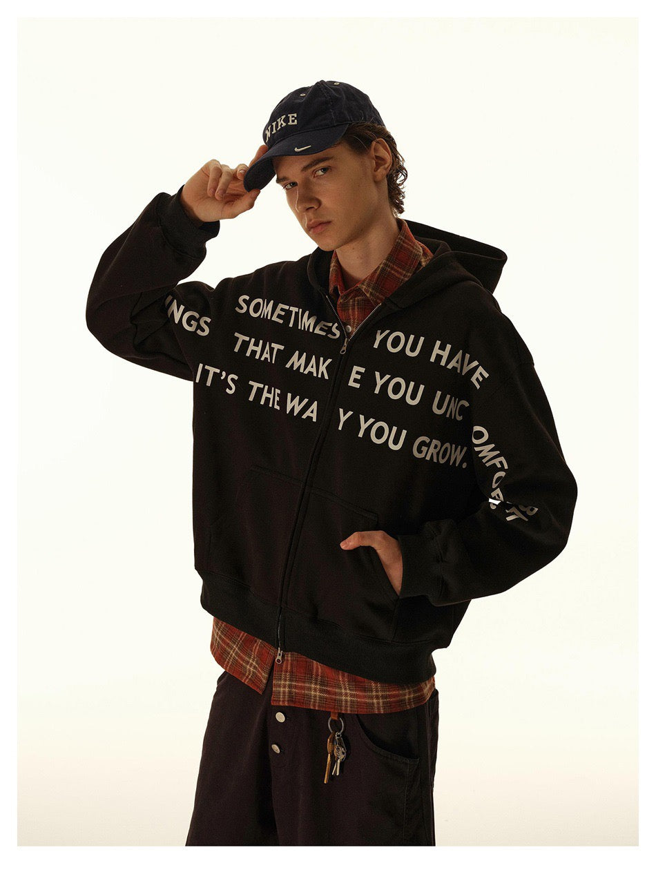 Omirad Printed Zip-Up Hoodie