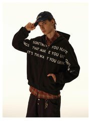Omirad Printed Zip-Up Hoodie