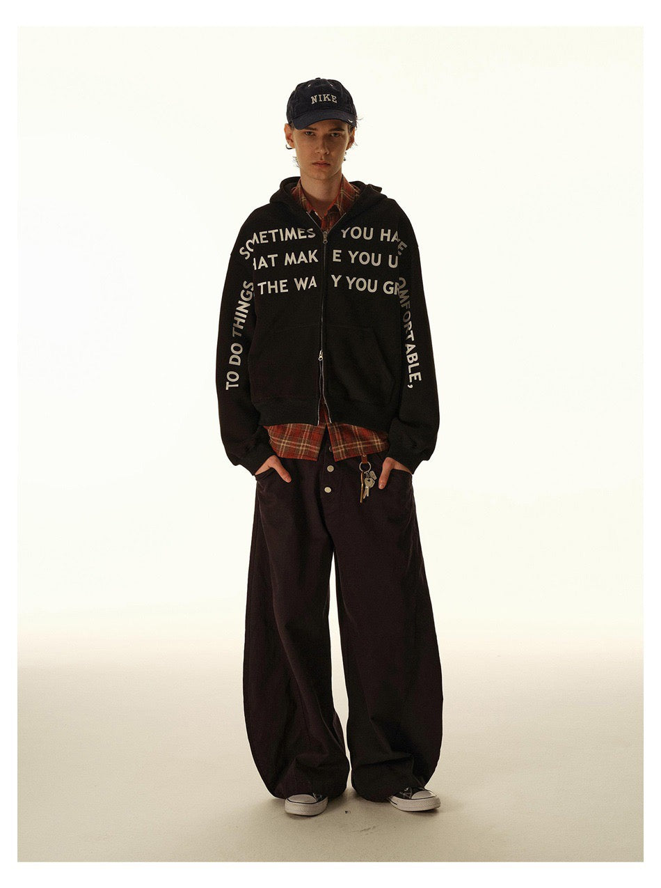 Omirad Printed Zip-Up Hoodie