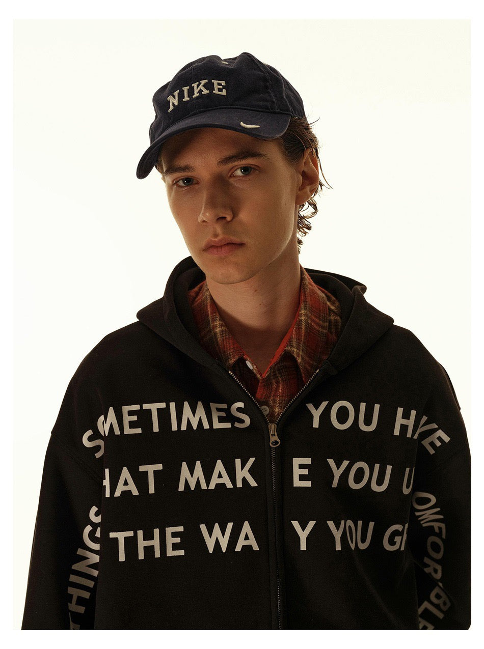 Omirad Printed Zip-Up Hoodie