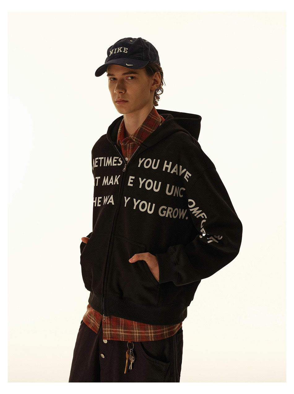 Omirad Printed Zip-Up Hoodie