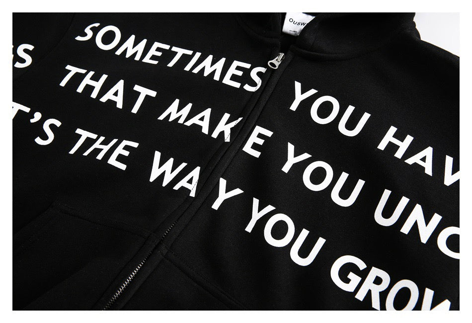 Omirad Printed Zip-Up Hoodie