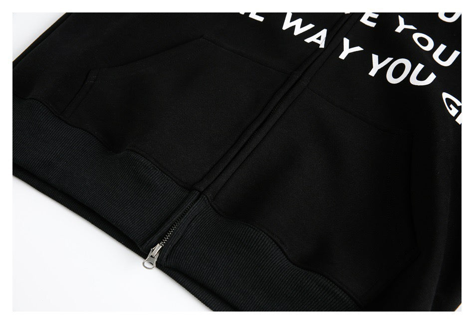 Omirad Printed Zip-Up Hoodie