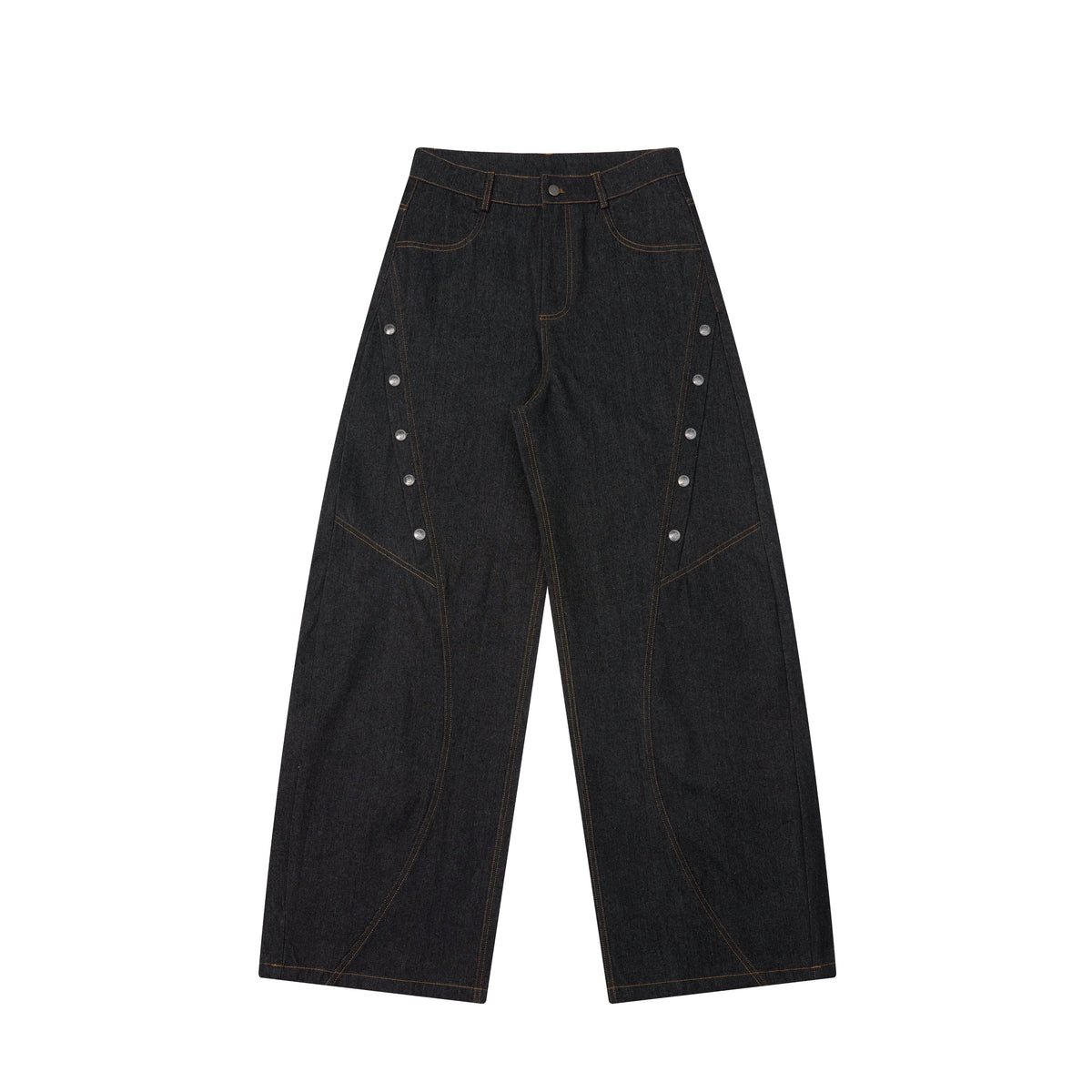 Omirad Rivet Panel Wide-Leg Denim Jeans