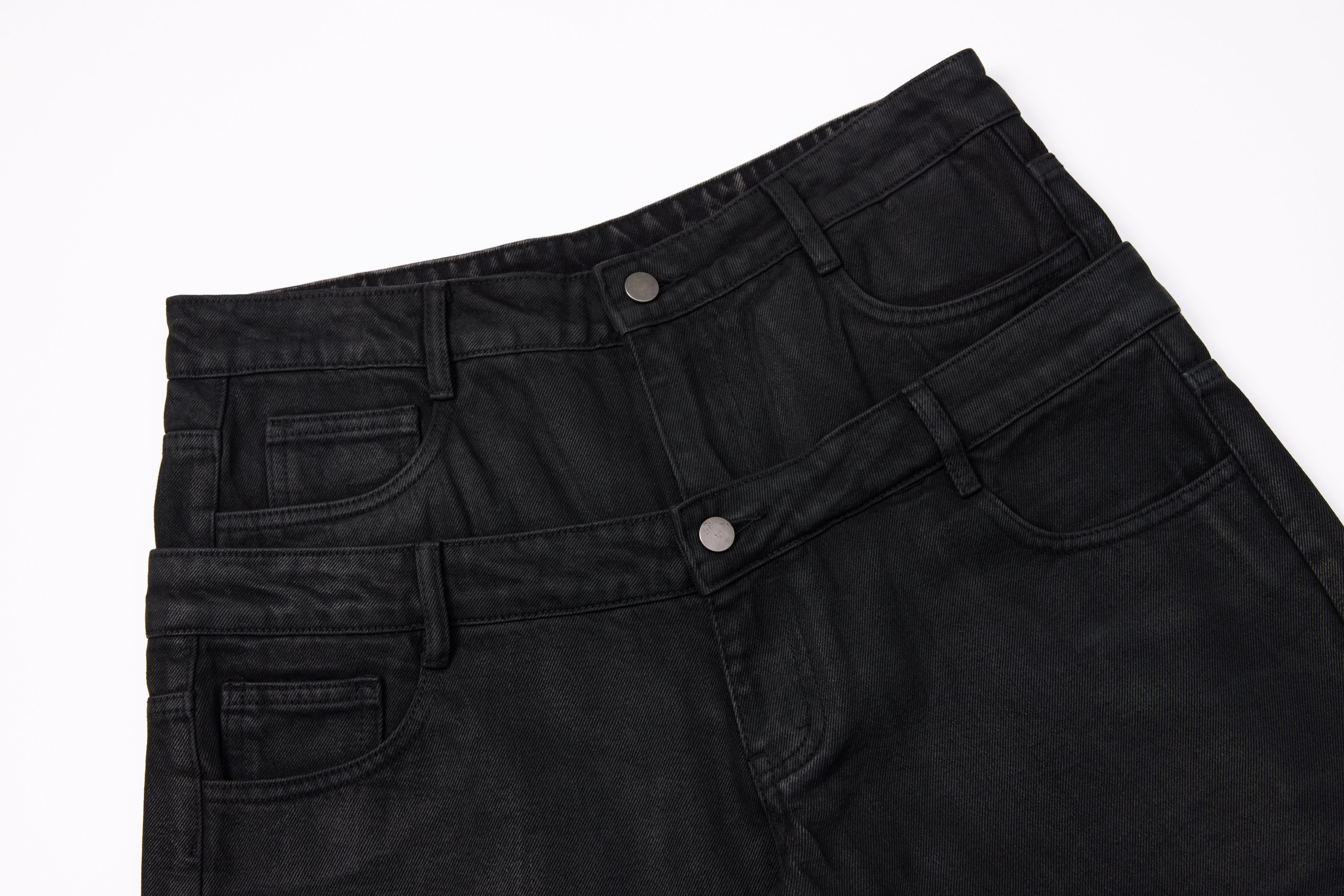 Omirad Double-Waist Washed Wide-Leg Jeans