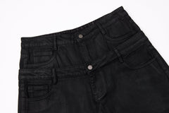 Omirad Double-Waist Washed Wide-Leg Jeans