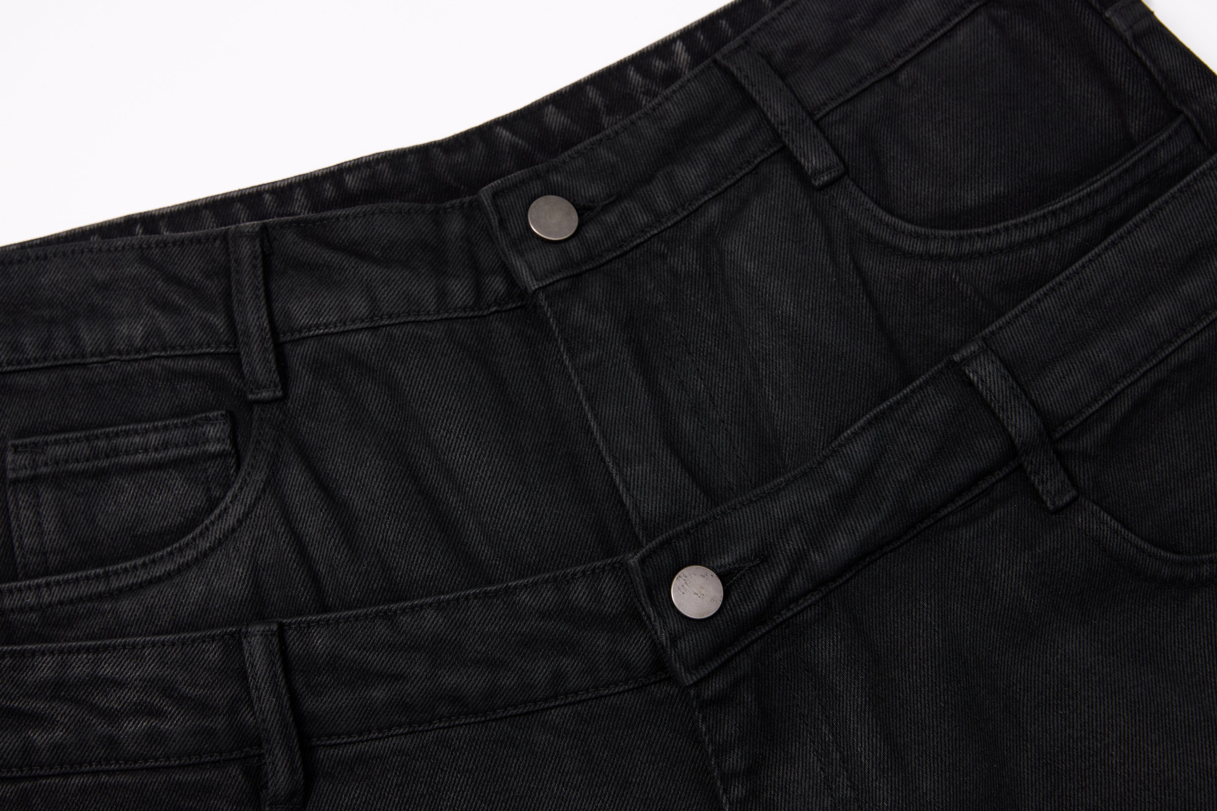 Omirad Double-Waist Washed Wide-Leg Jeans