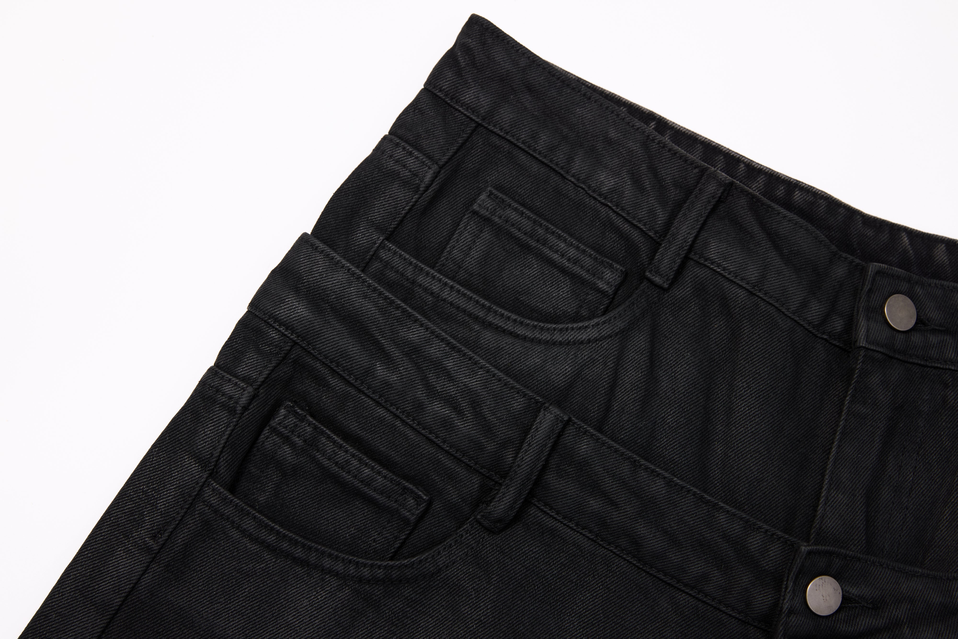 Omirad Double-Waist Washed Wide-Leg Jeans