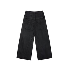 Omirad Double-Waist Washed Wide-Leg Jeans