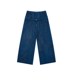 Omirad Double-Waist Washed Wide-Leg Jeans