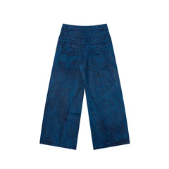 Omirad Double-Waist Washed Wide-Leg Jeans