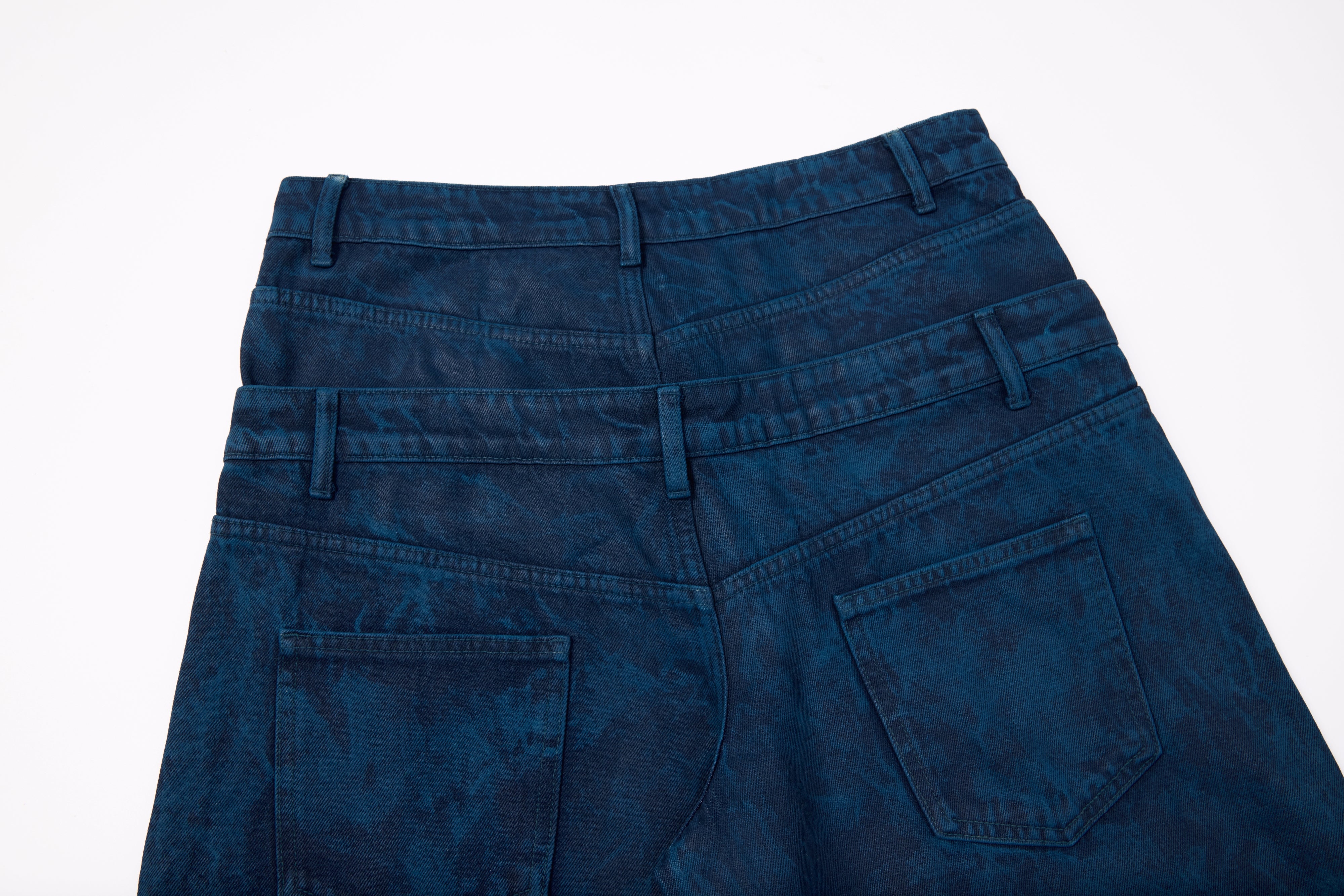 Omirad Double-Waist Washed Wide-Leg Jeans