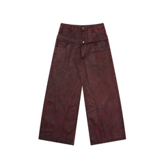 Omirad Double-Waist Washed Wide-Leg Jeans