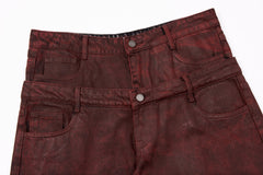 Omirad Double-Waist Washed Wide-Leg Jeans
