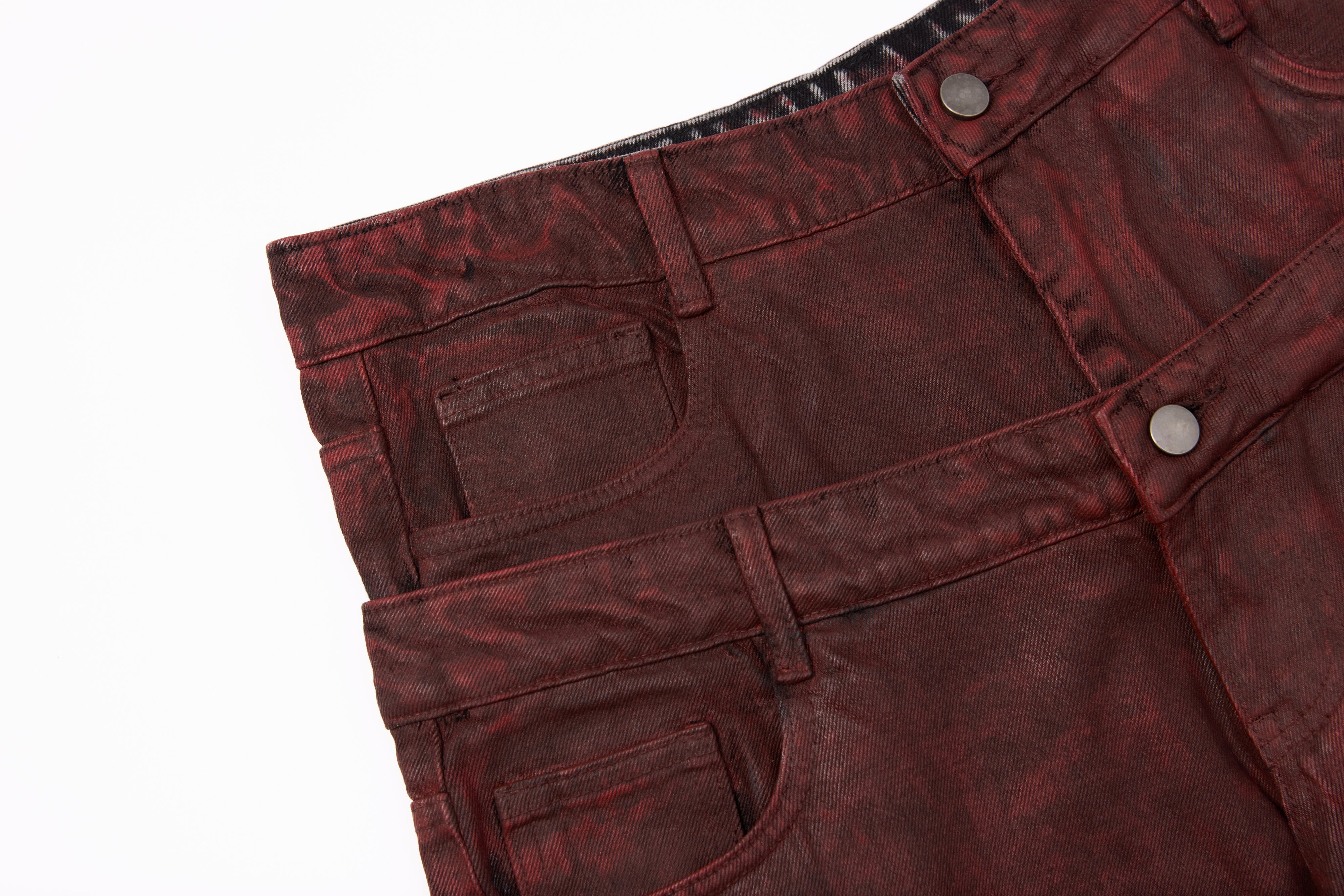 Omirad Double-Waist Washed Wide-Leg Jeans