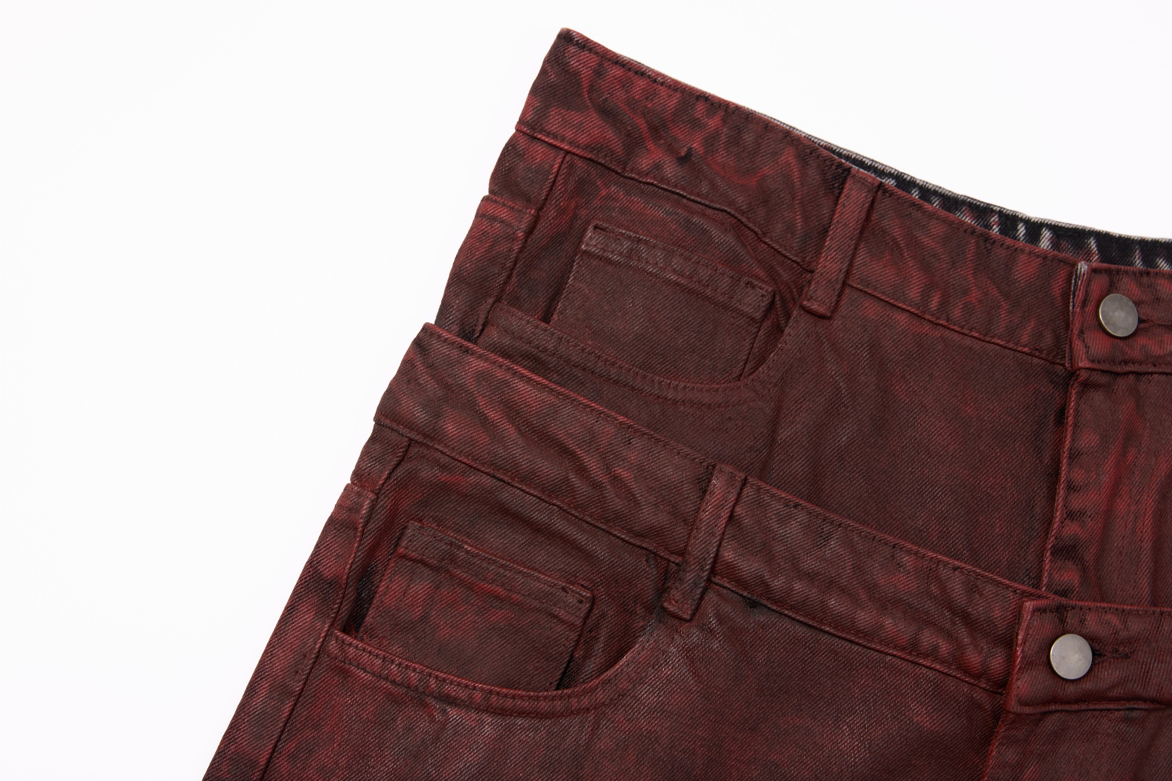Omirad Double-Waist Washed Wide-Leg Jeans