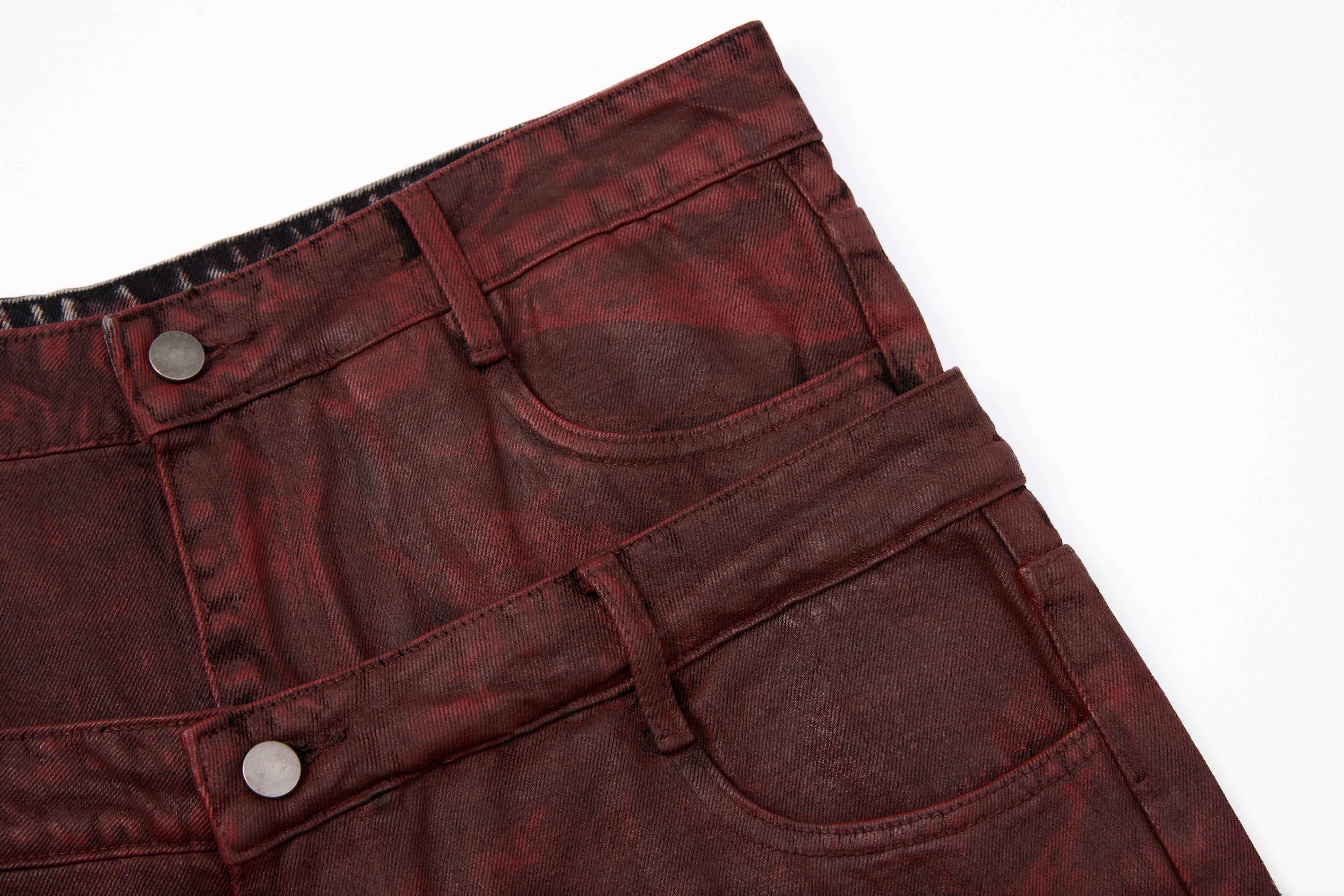 Omirad Double-Waist Washed Wide-Leg Jeans
