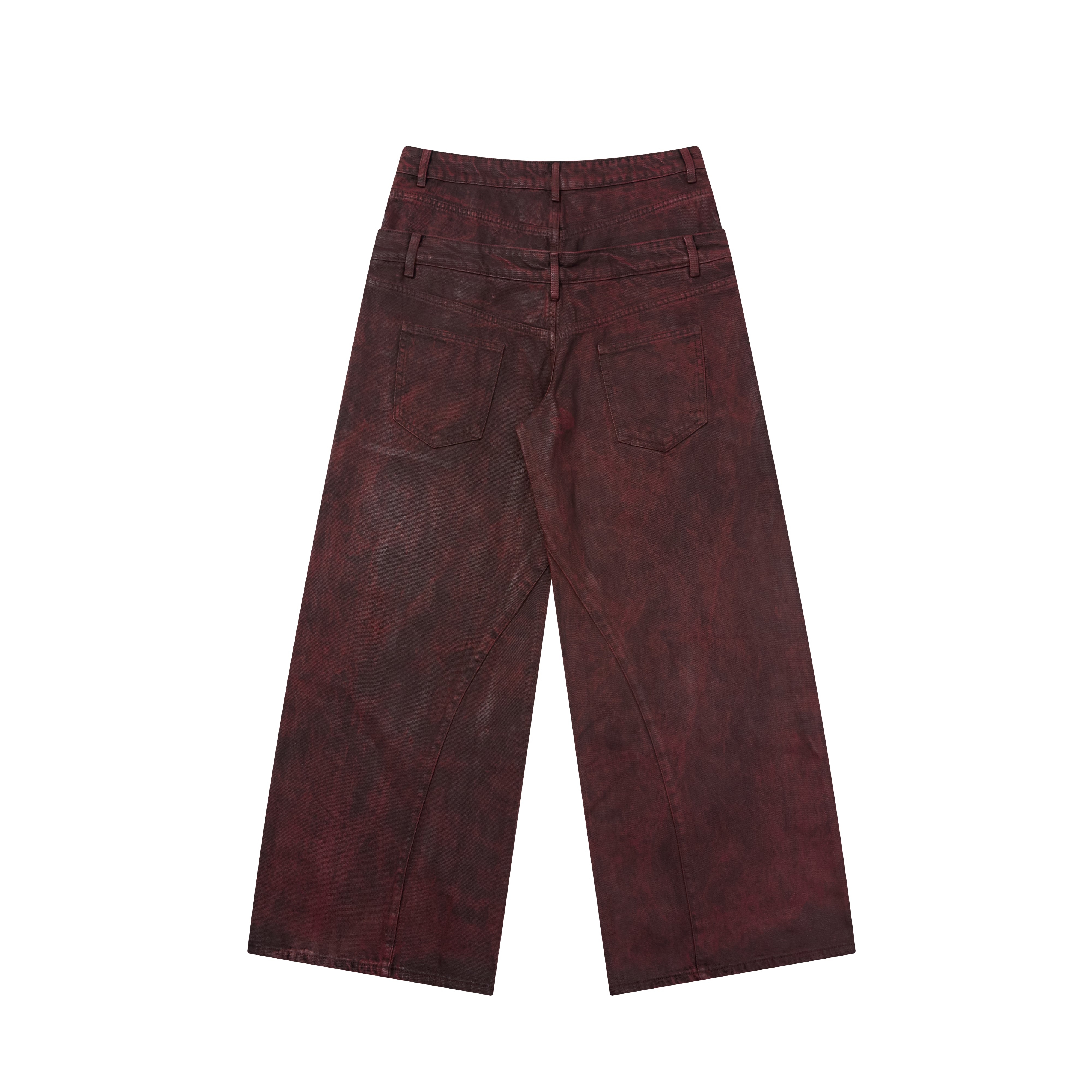 Omirad Double-Waist Washed Wide-Leg Jeans