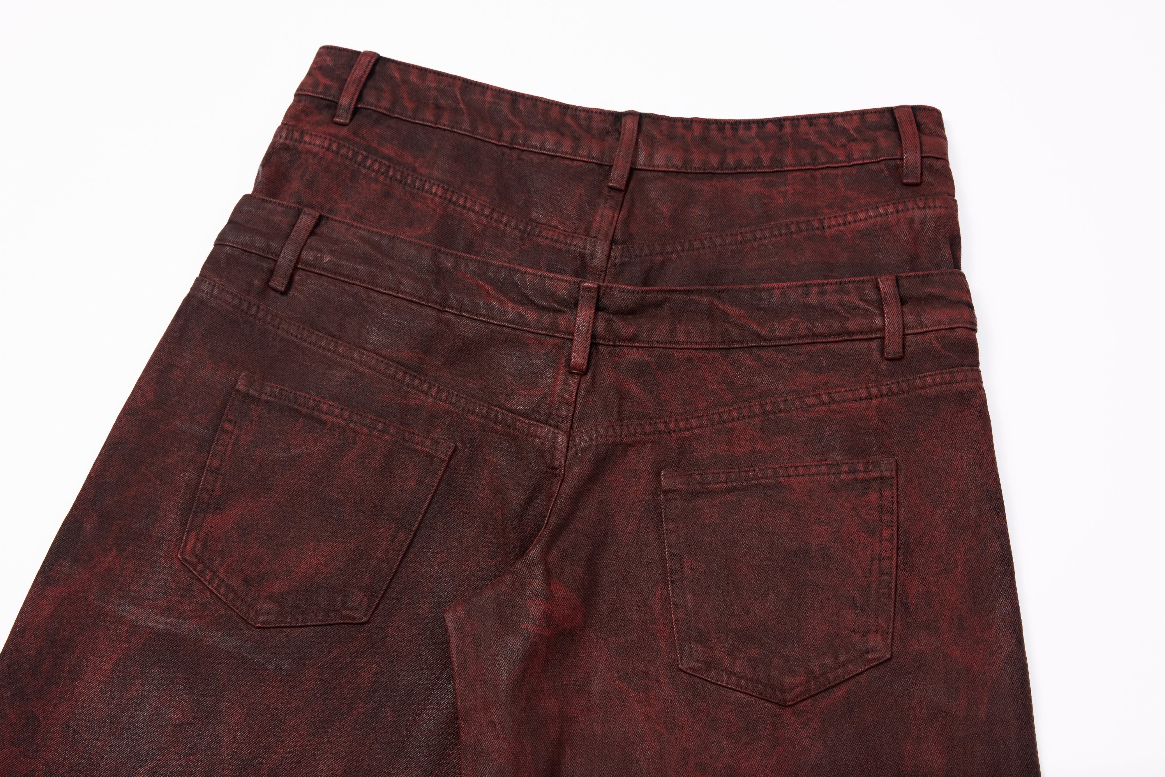 Omirad Double-Waist Washed Wide-Leg Jeans