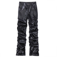 Omirad Ruched Faux Leather Pants