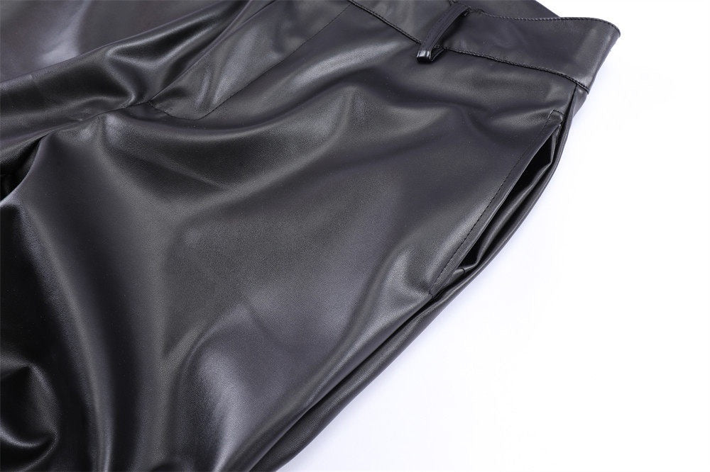 Omirad Ruched Faux Leather Pants