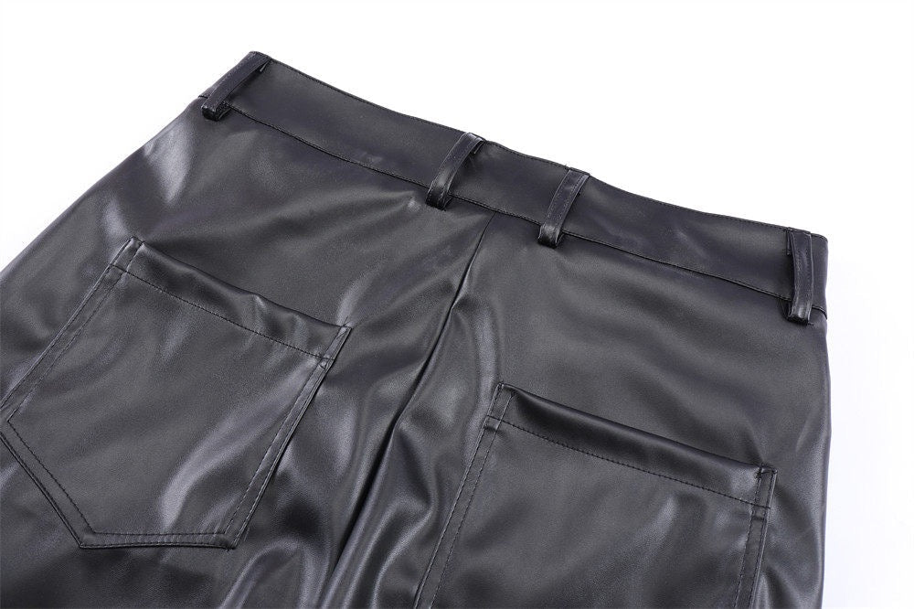 Omirad Ruched Faux Leather Pants
