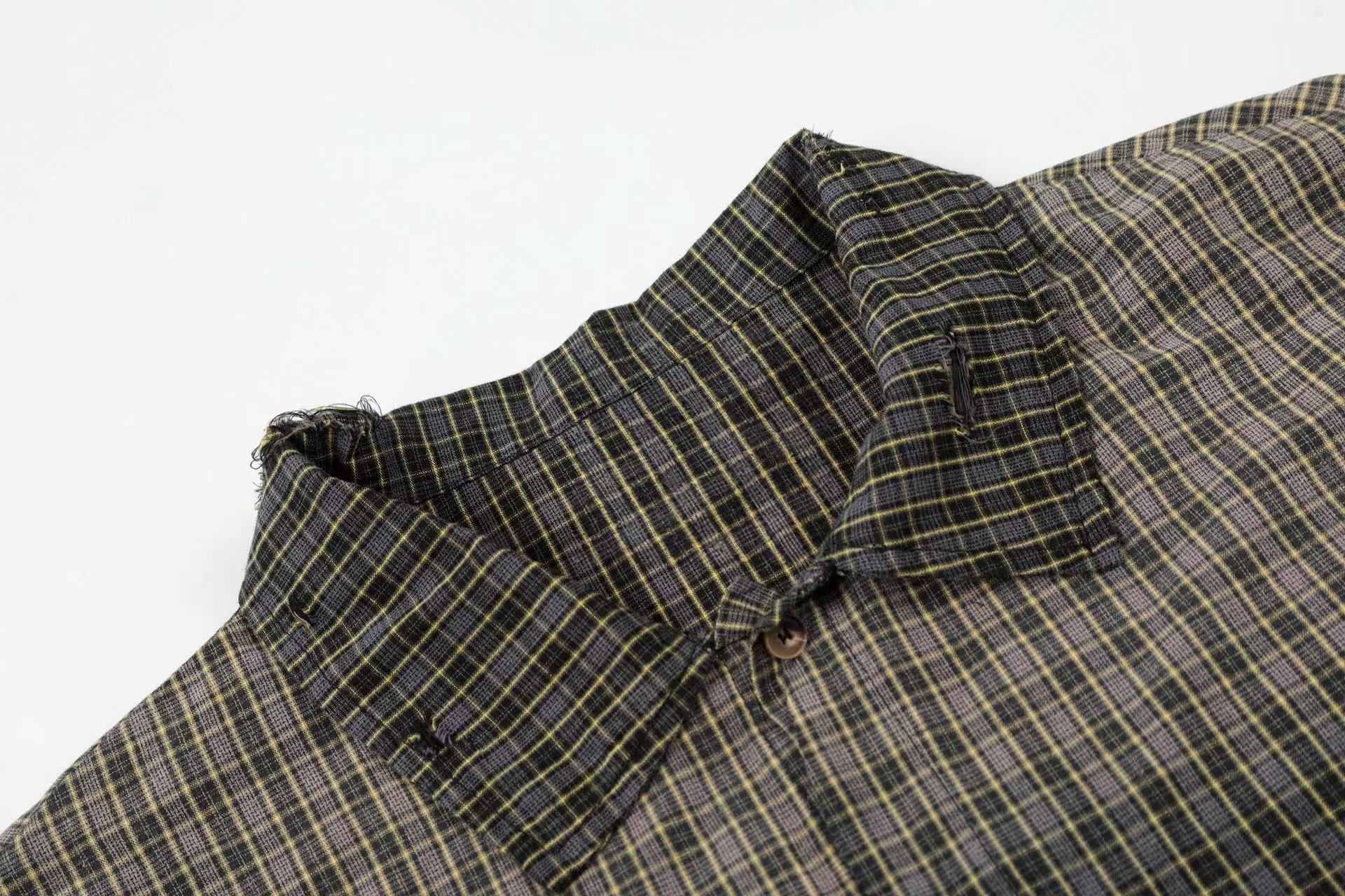 Omirad “Gradient Check Distressed Shirt”