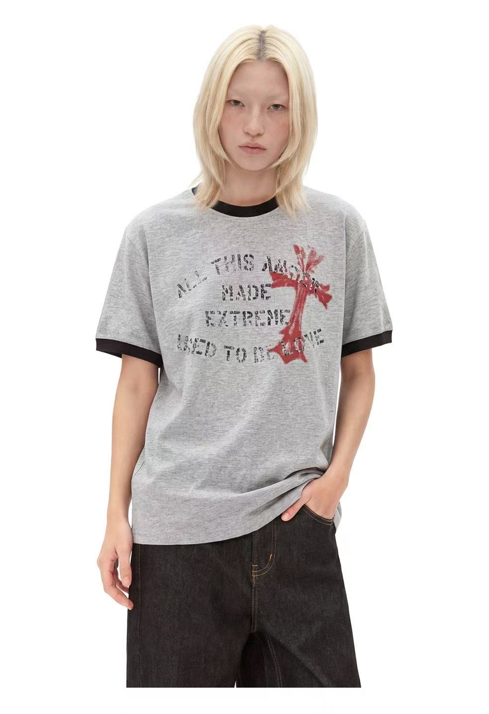 Omirad “Vintage Cross Graphic Ringer Tee”