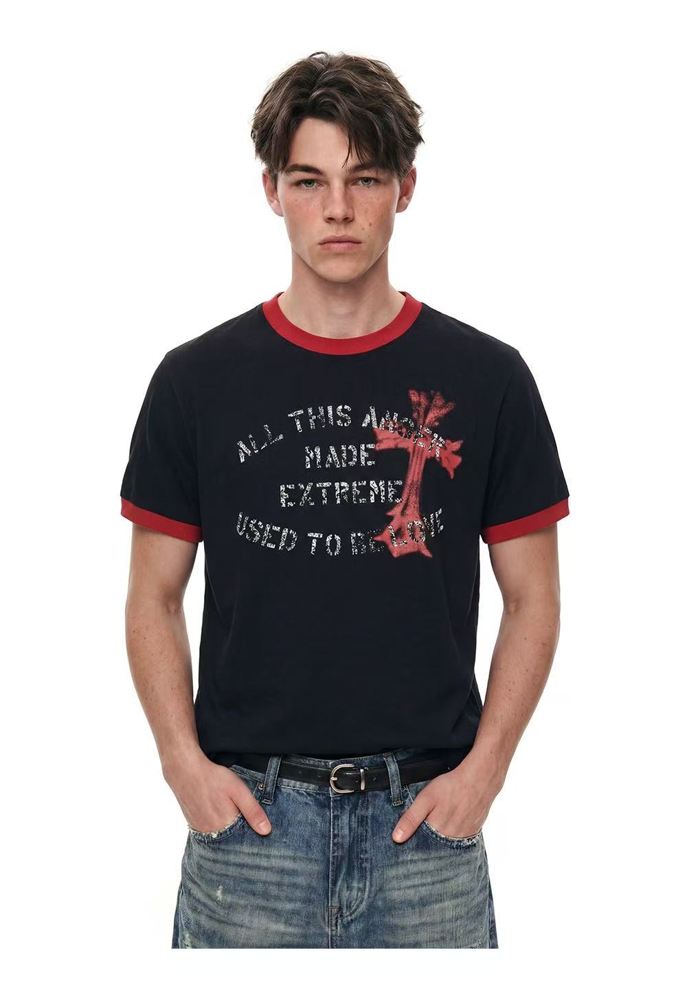 Omirad “Vintage Cross Graphic Ringer Tee”