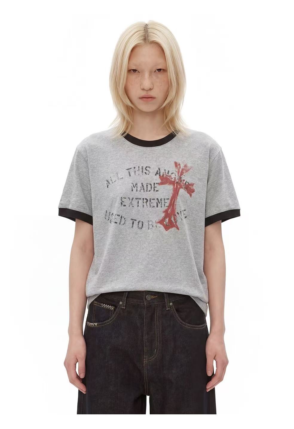 Omirad “Vintage Cross Graphic Ringer Tee”