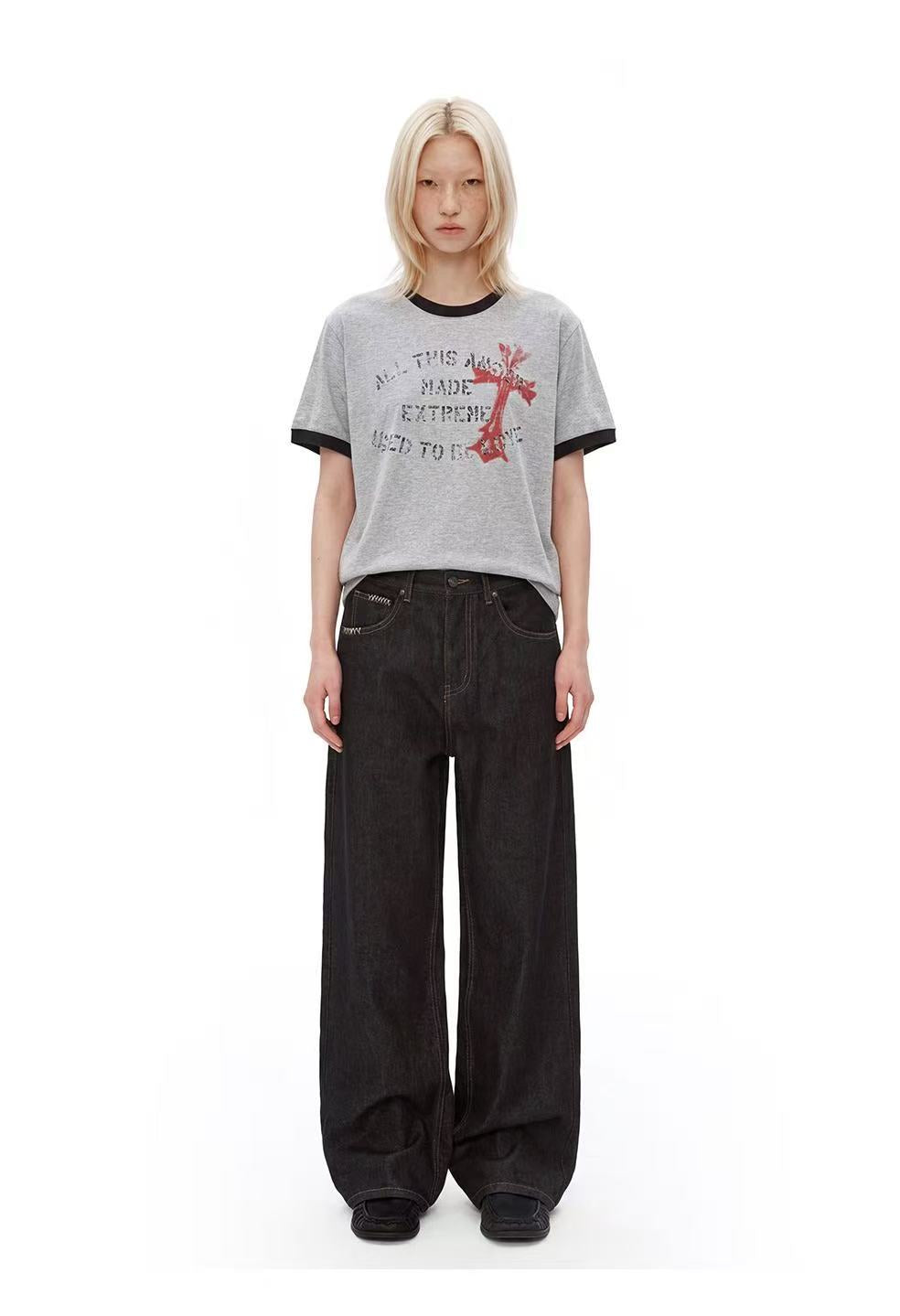 Omirad “Vintage Cross Graphic Ringer Tee”