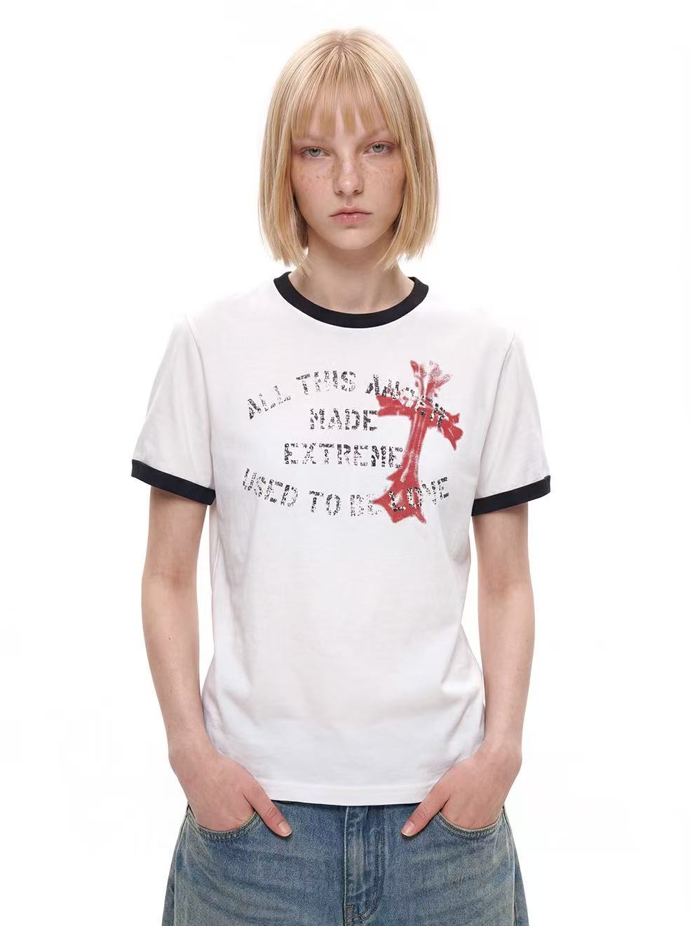 Omirad “Vintage Cross Graphic Ringer Tee”