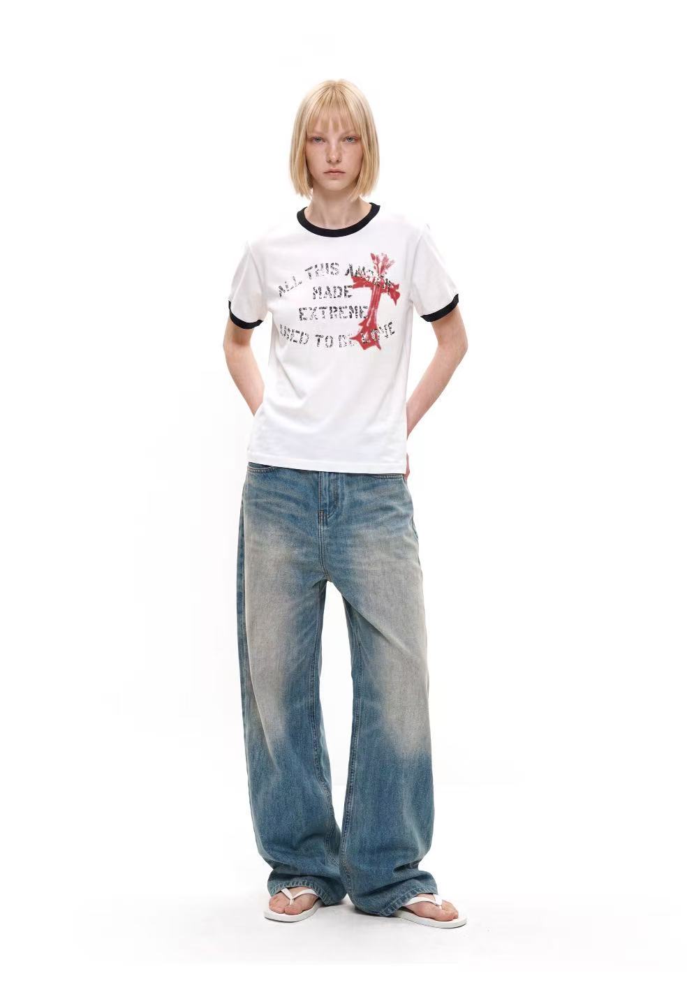 Omirad “Vintage Cross Graphic Ringer Tee”