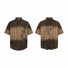 Omirad Vintage Plaid Graphic Shirt
