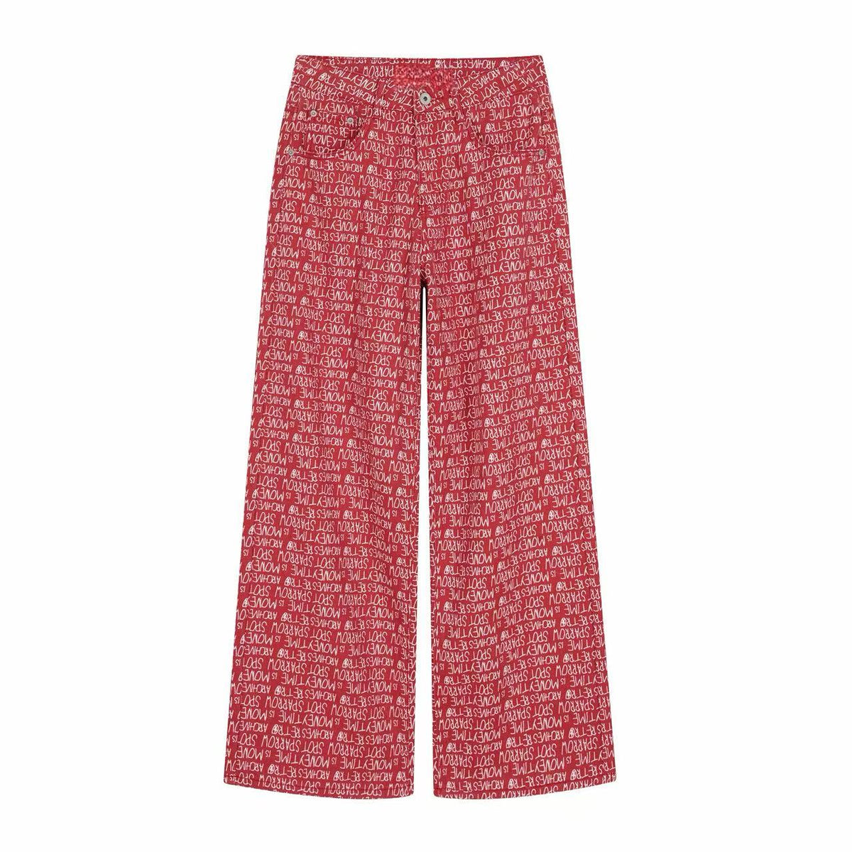 Omirad All-Over Script Print Wide-Leg Pants