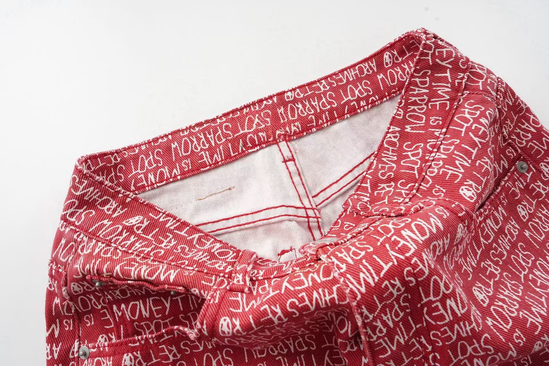 Omirad All-Over Script Print Wide-Leg Pants