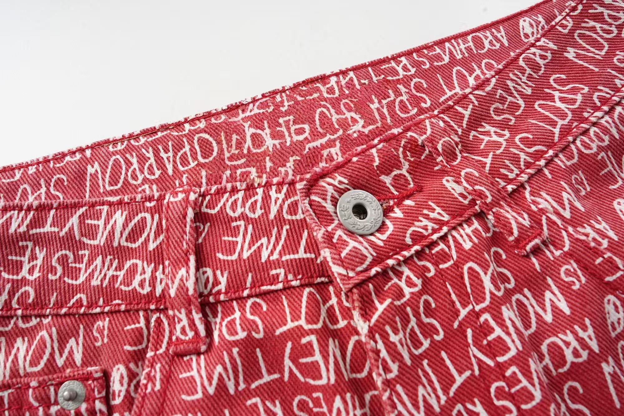 Omirad All-Over Script Print Wide-Leg Pants