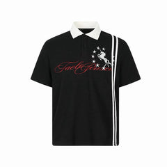 Omirad “Script Stripe Polo Tee”