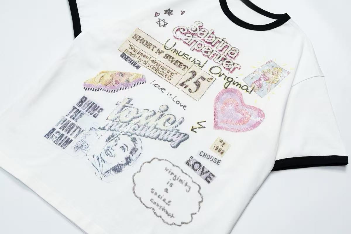 Omirad Retro Pop Graphic Ringer Tee