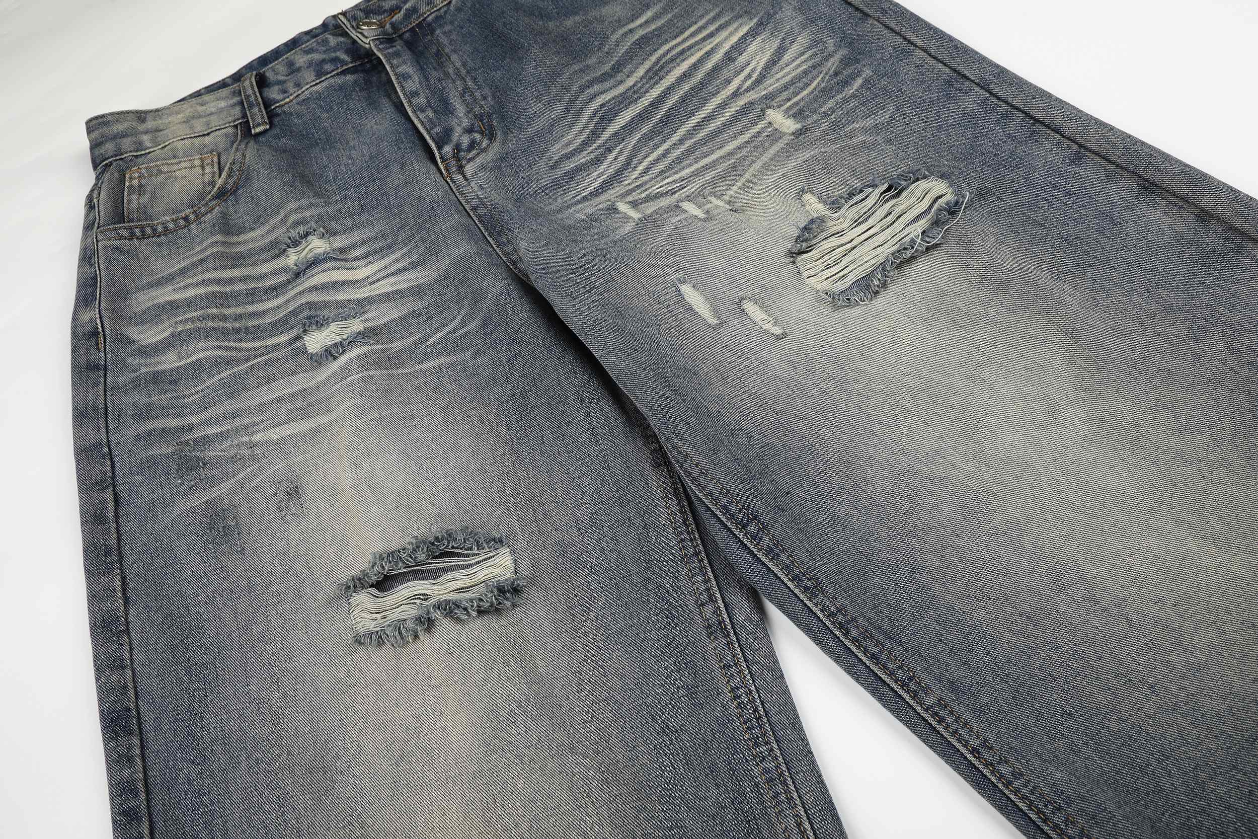 Omirad Distressed Wide-Leg Jeans
