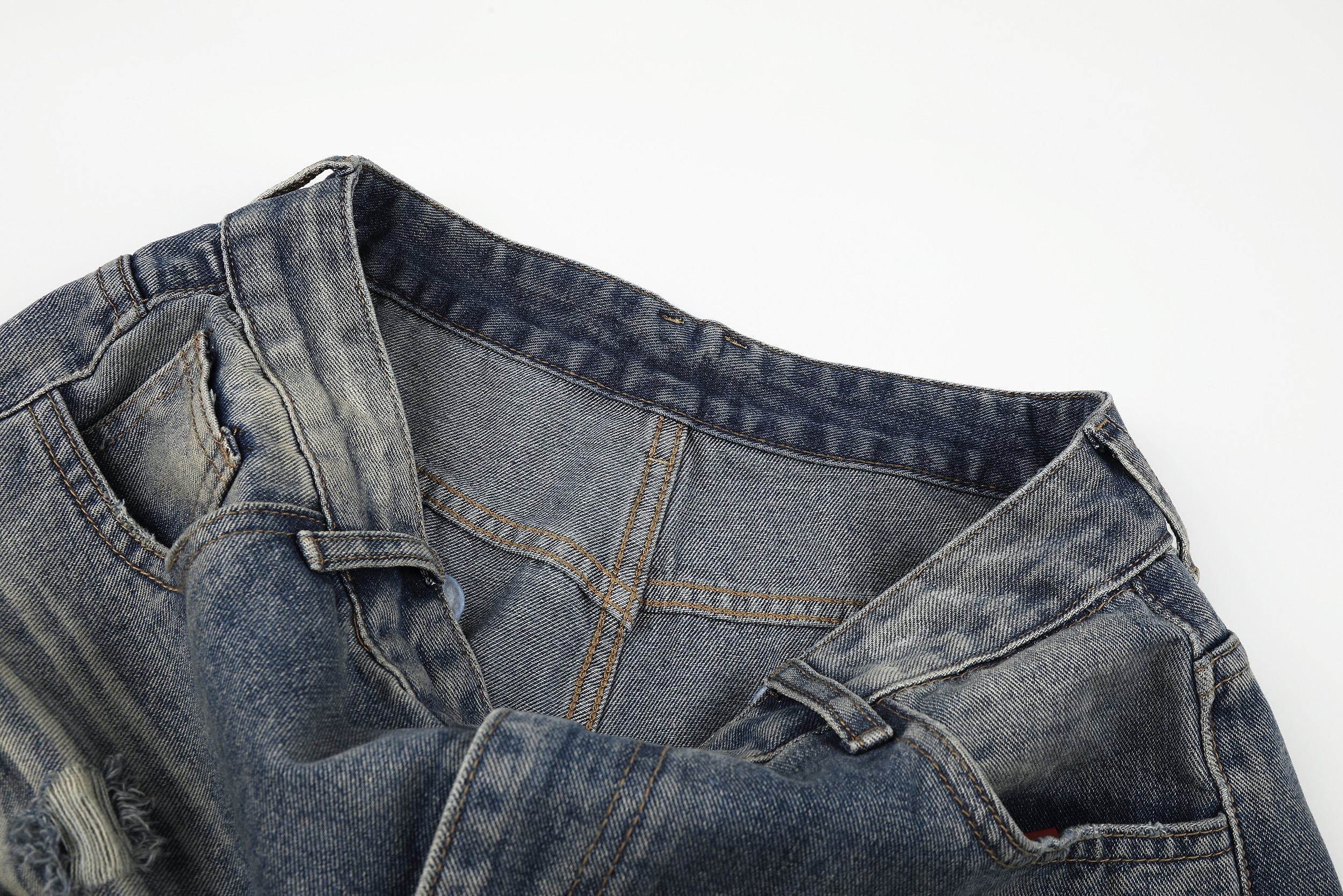 Omirad Distressed Wide-Leg Jeans