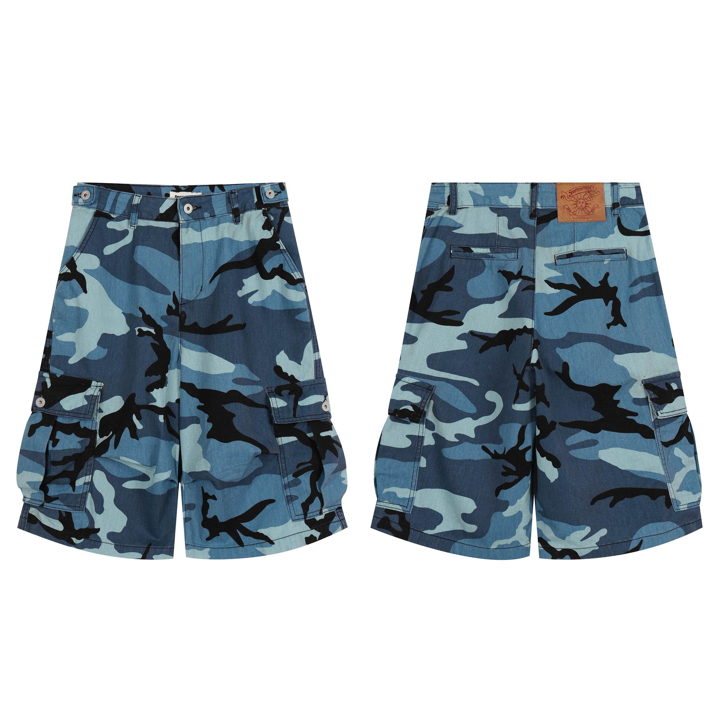 Omirad Blue Camo Cargo Shorts