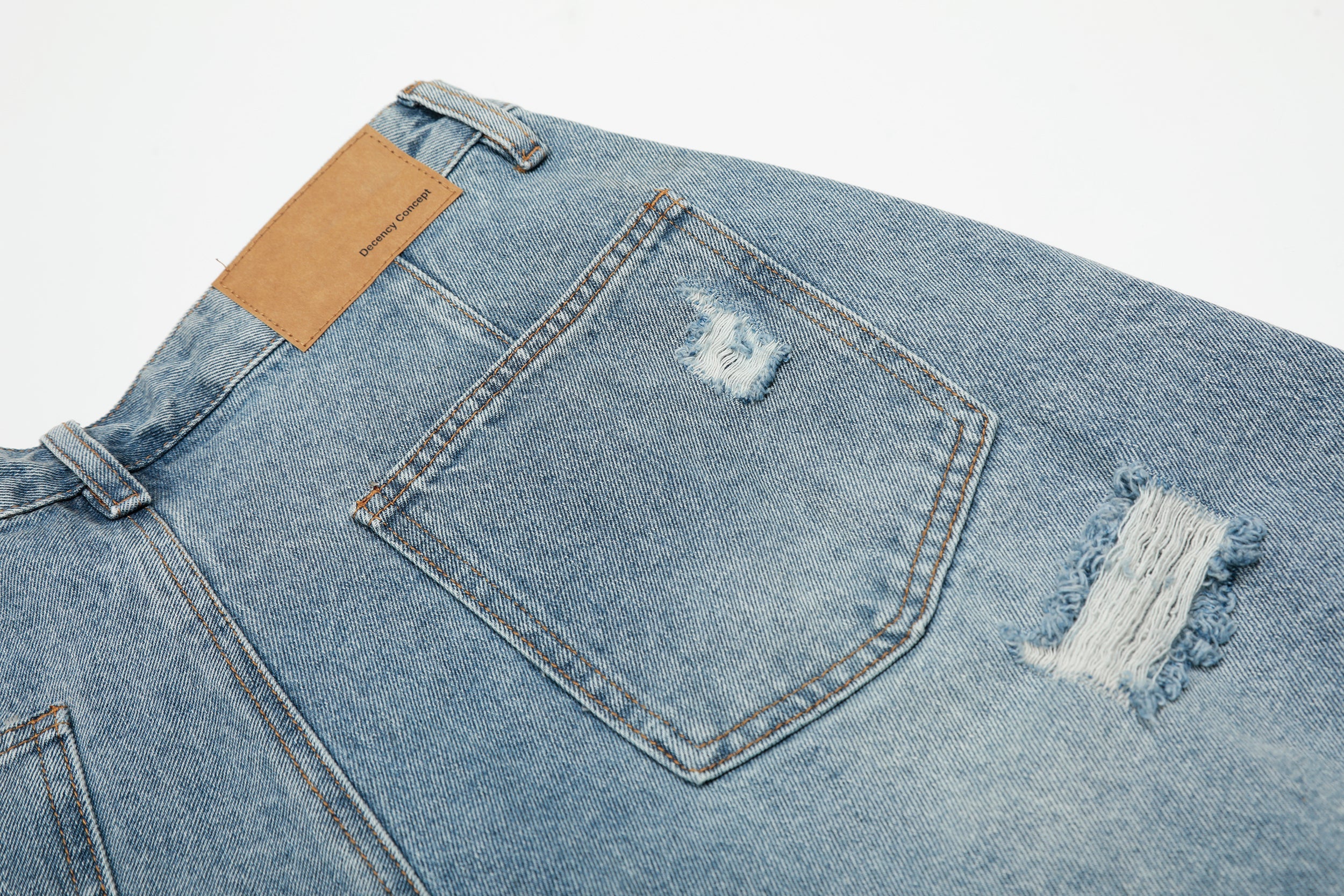 Omirad Destroyed Fringe Denim Shorts