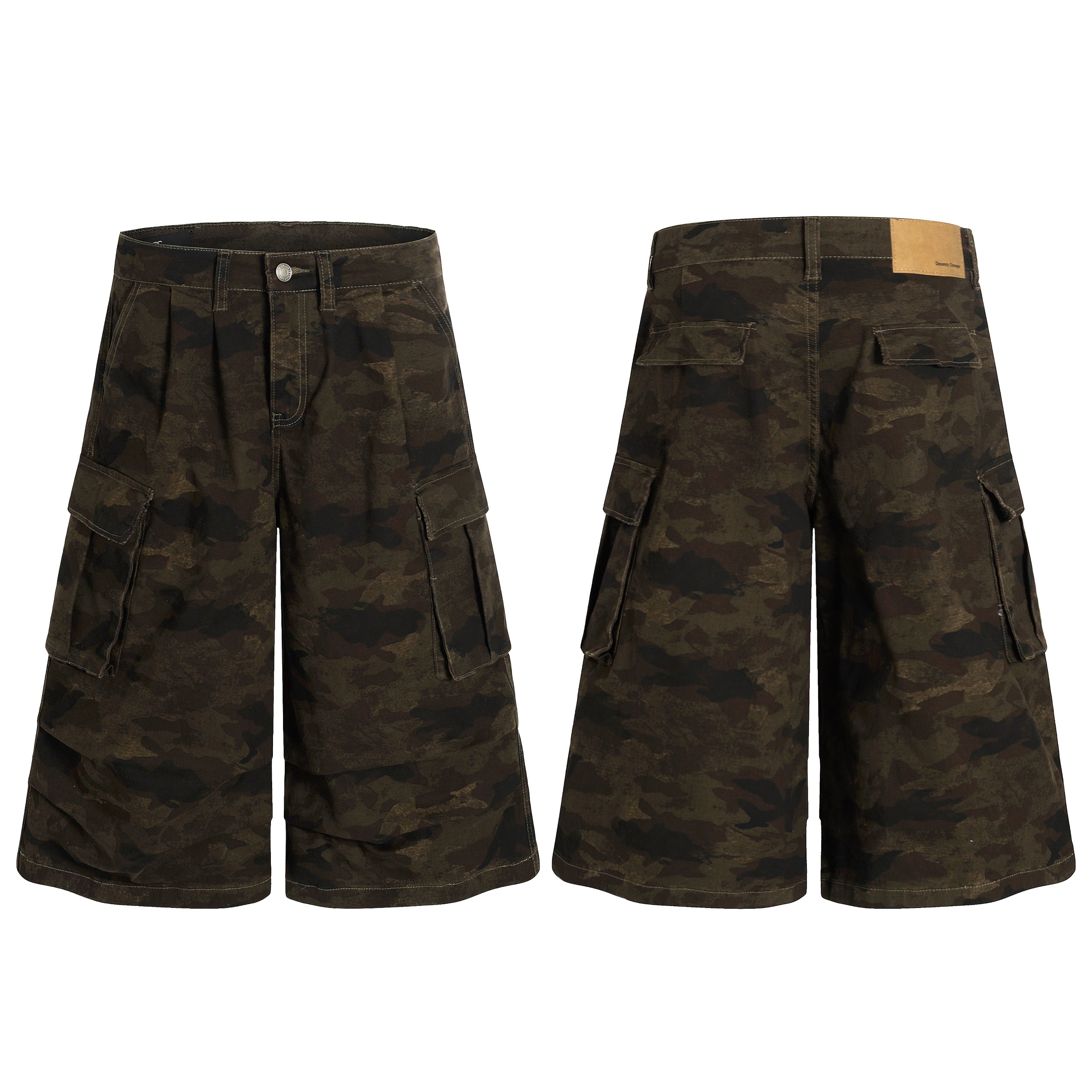 Omirad Wide-Leg Camo Cargo Shorts