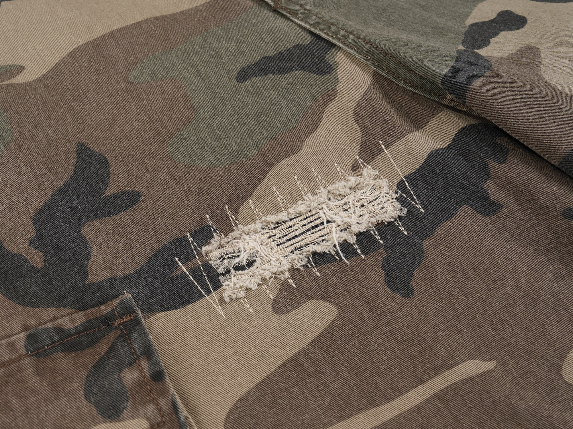 Omirad Distressed Camo Cargo Shorts