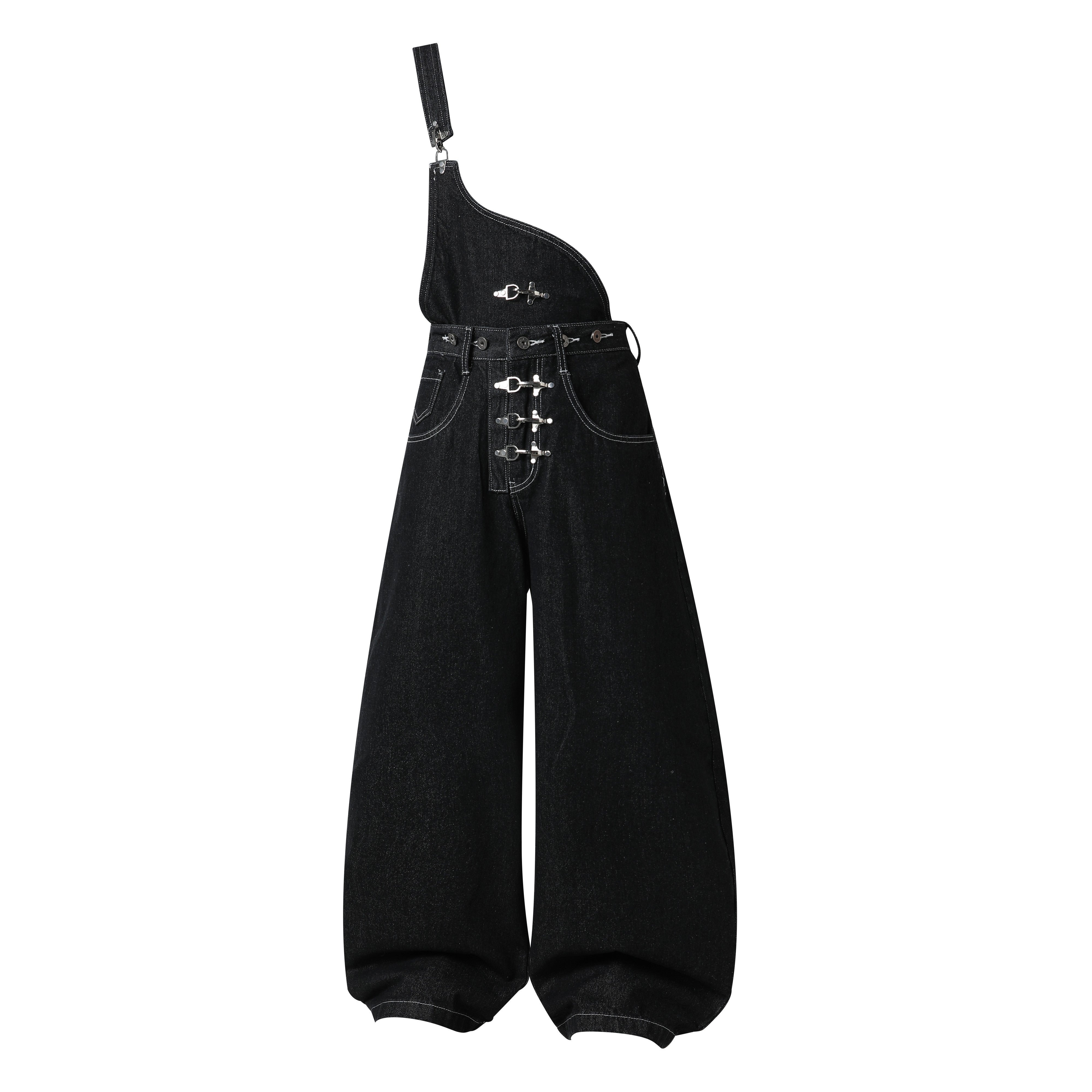 Omirad Hardware Strap Wide-Leg Jeans