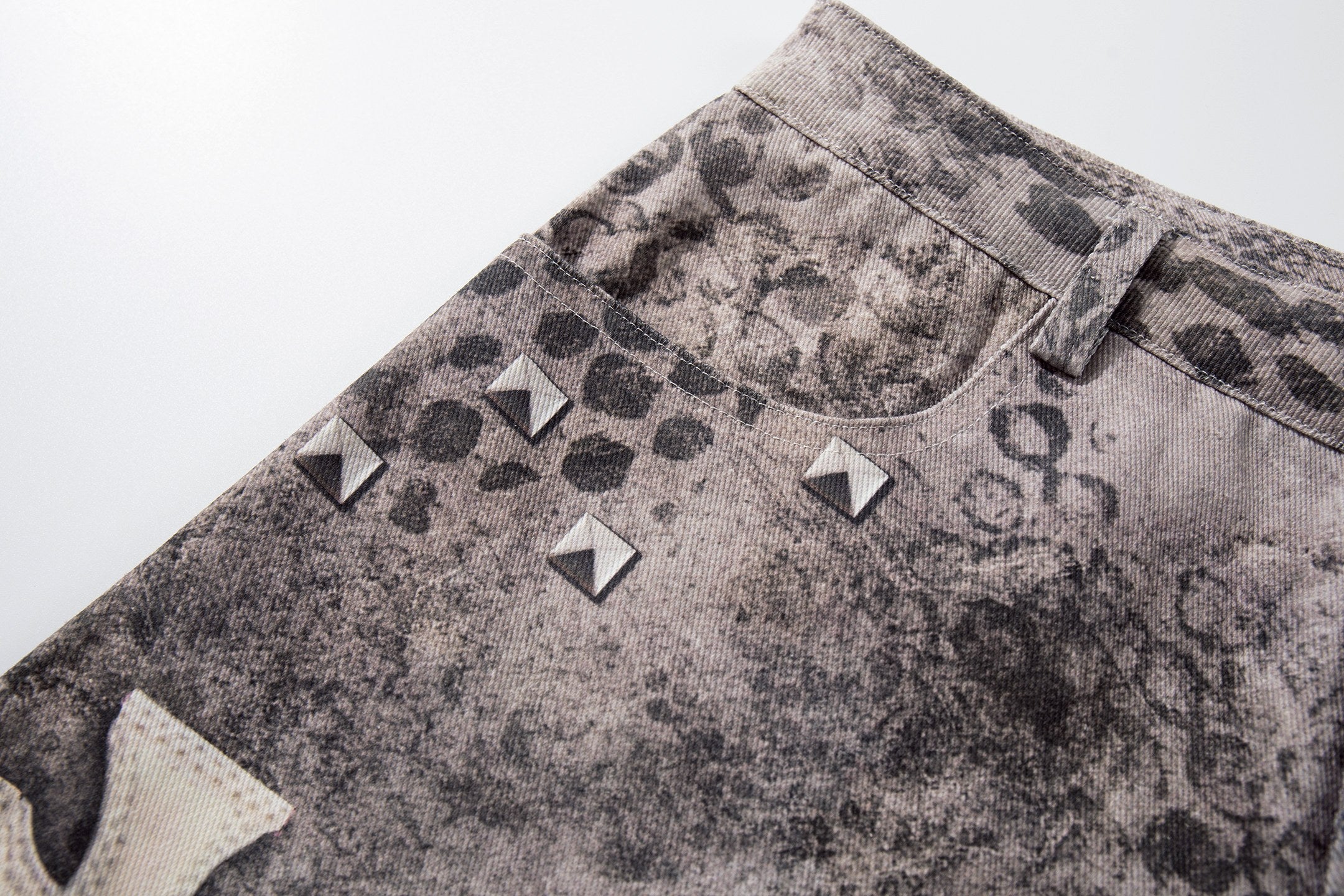 Omirad “Grunge Cross Washed Denim Shorts”